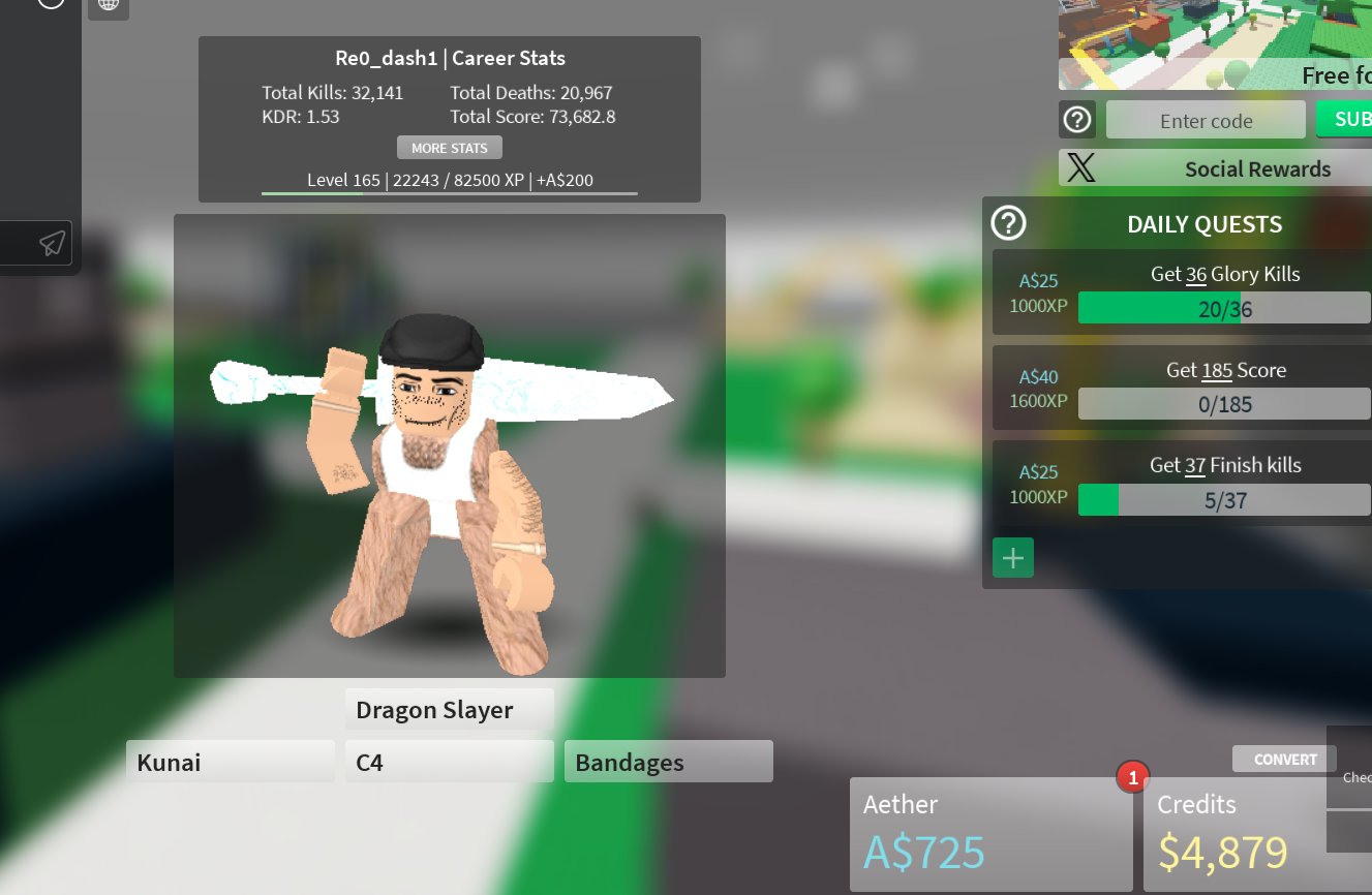 selling account look description total 10k robux The Strongest Battle Ground, Warriror Combat, Slide 1